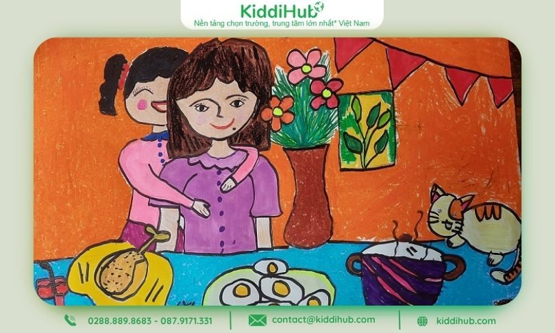 Vẽ tranh 20/10 tặng mẹ – Món quà nhỏ, yêu thương lớn