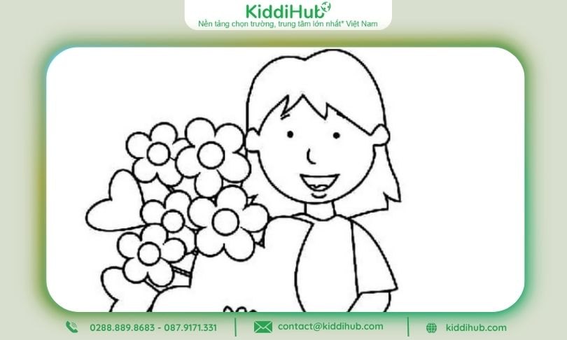 Mẫu tranh tô màu ngày 20/10 đơn giản mà cực đẹp