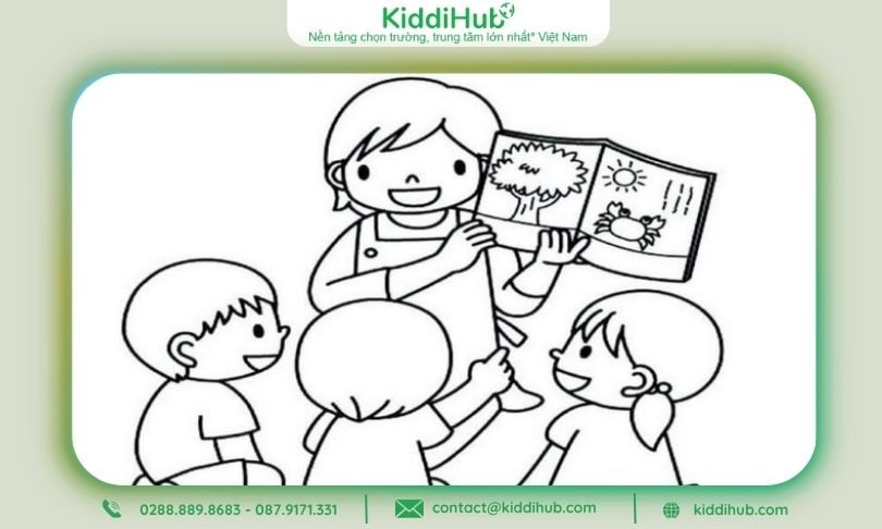 Tranh tô màu ngày 20/10 dễ thương nhất cho bé mầm non