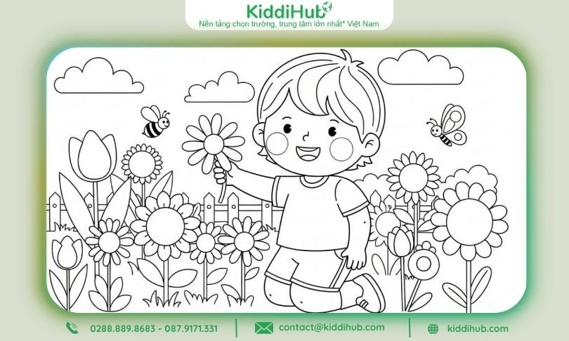 Tranh hoa tô màu 20/10 – Rực rỡ sắc màu yêu thương