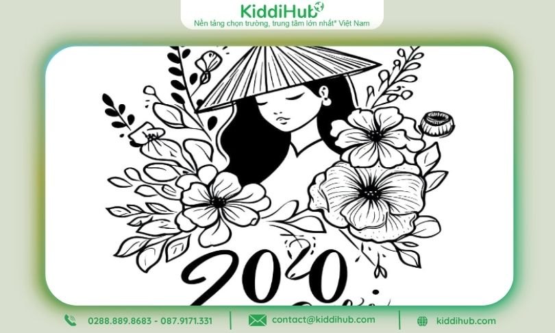 Tranh tô màu ngày 20/10 đẹp nhất