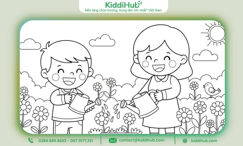 Tranh tô màu ngày 20/10 ngập tràn sắc màu yêu thương