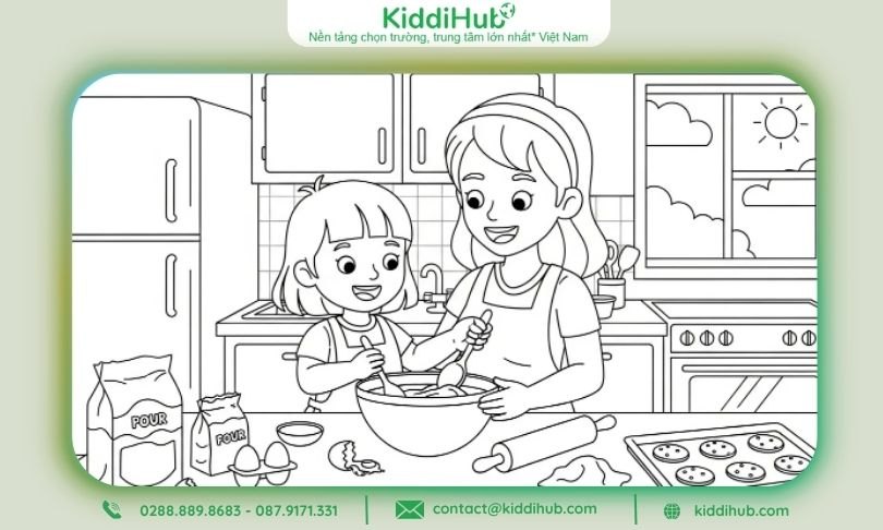 Tranh tô màu ngày 20/10 – Dễ thương, ý nghĩa