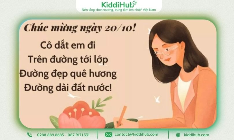 Bài thơ 20/10 tặng cô giáo mầm non