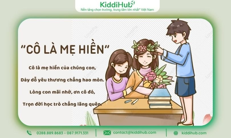 Thơ 20/10 tặng cô giáo đầy cảm xúc