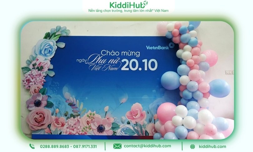 Ảnh nền ngày 20/10 sinh động, gần gũi, kết hợp nhiều bóng bay