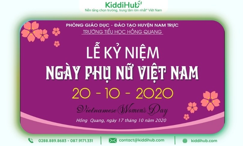 Phông bạt 20/10 lý tưởng chụp ảnh tại trường tiểu học