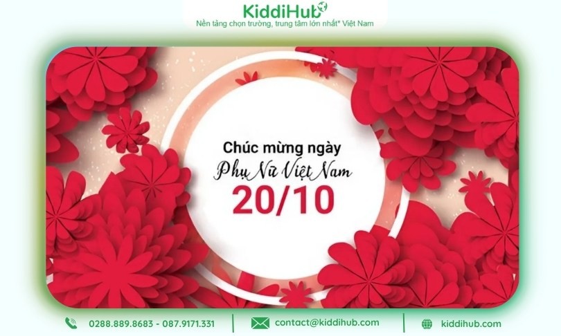Phông nền 20/10 đẹp, phối màu hiện đại, tinh tế