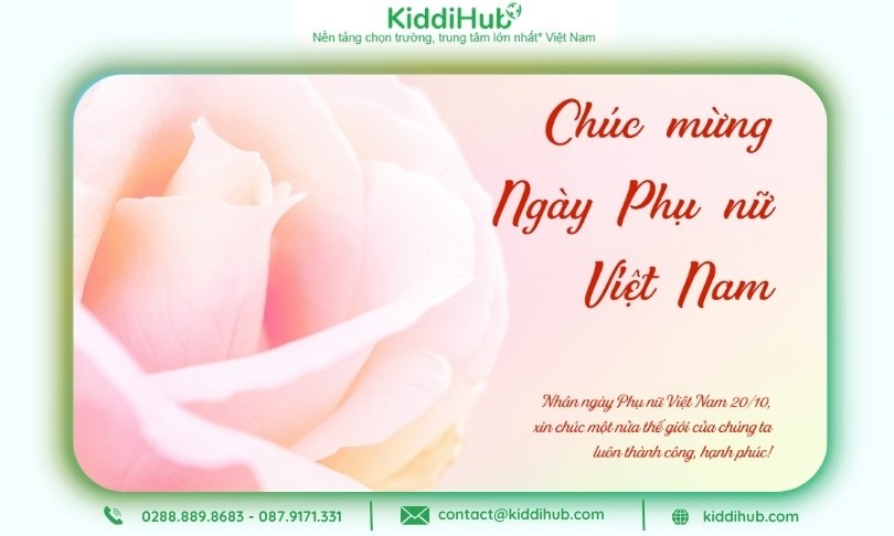 Background ngày 20/10 đơn giản với họa tiết hoa hồng mềm mại, tươi tắn