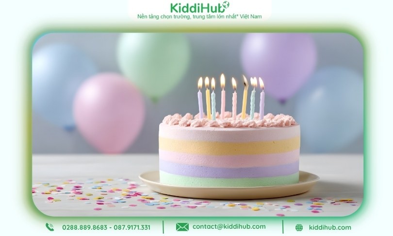 Mẫu bánh 20/10 phối màu pastel tinh tế nơi làm việc