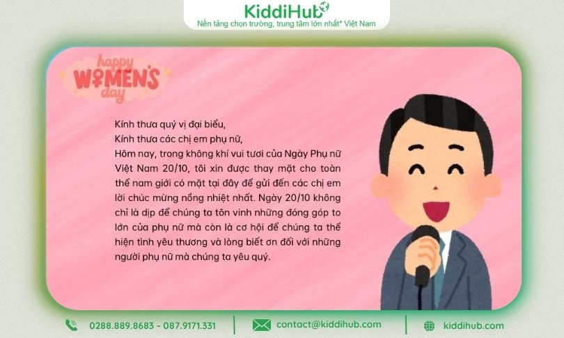 Gợi ý bài phát biểu chúc mừng 20 10