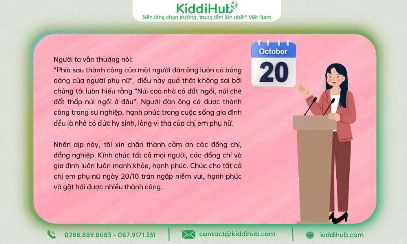 bài phát biểu chúc mừng 20/10