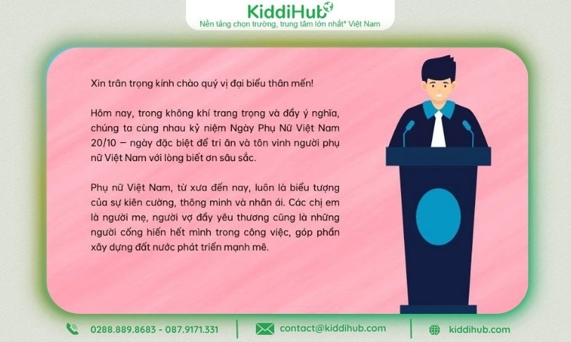 bài phát biểu chúc mừng 20/10