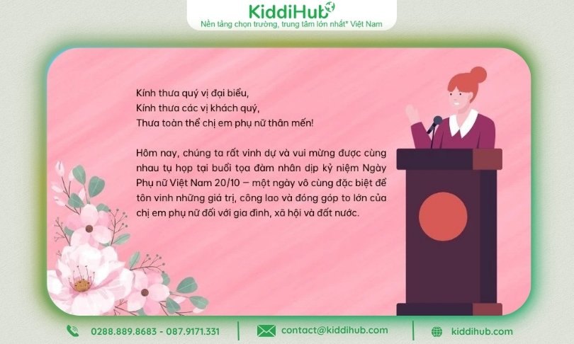 bài phát biểu chúc mừng 20/10