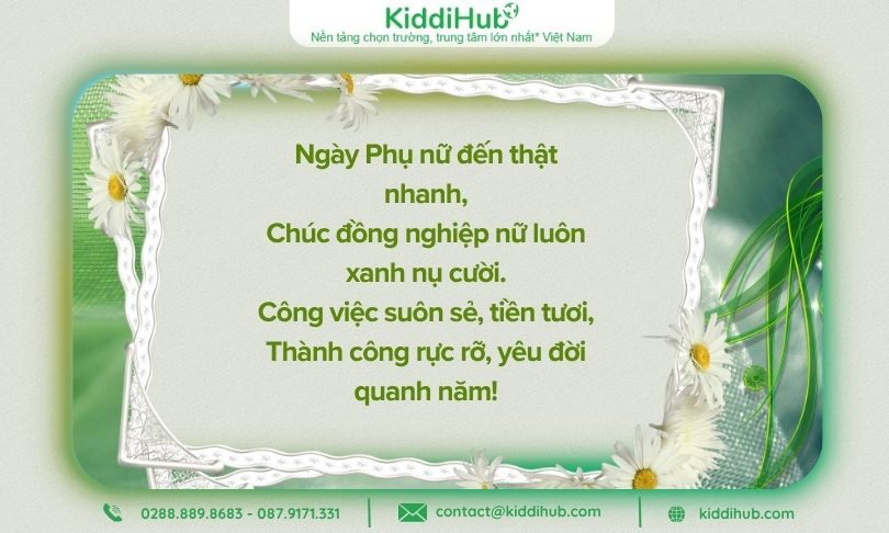Thơ chúc mừng 20/10 dành cho đồng nghiệp