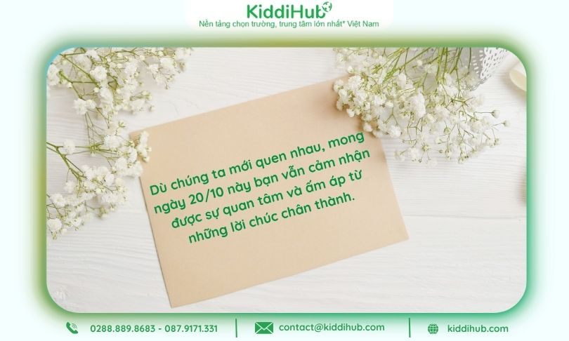 Lời chúc 20/10 cho bạn bè vừa mới quen lịch sự, tạo ấn tượng tốt