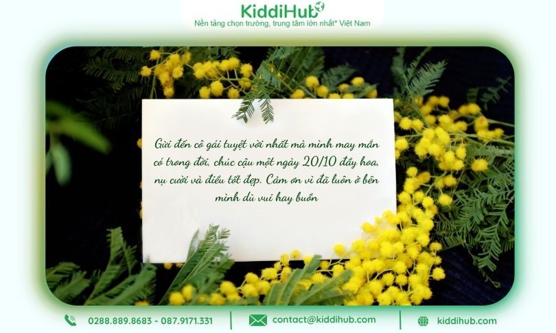 Chúc 20/10 bạn thân với câu từ ngắn gọn nhưng chan chứa tình cảm