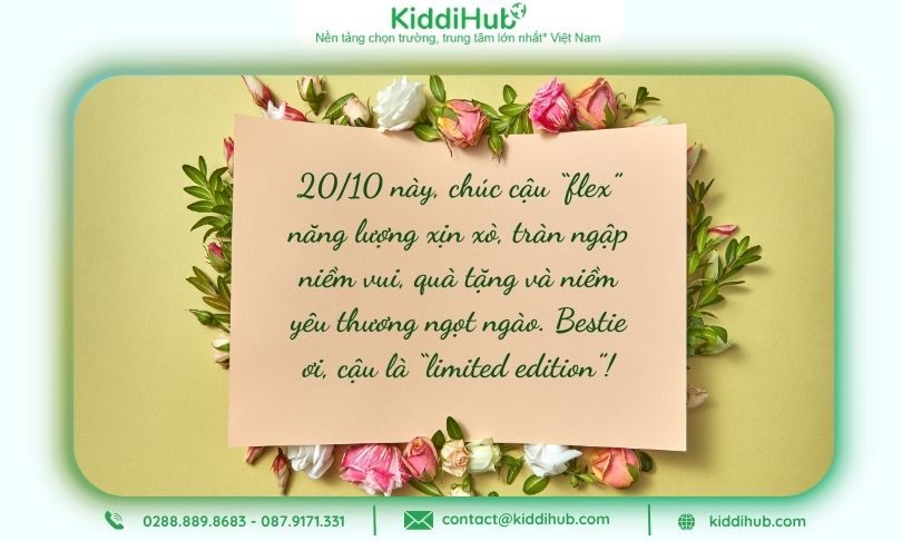 Chúc 20/10 bạn thân sáng tạo với câu từ thú vị, hợp xu hướng