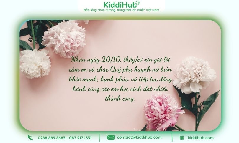 Chọn lời chúc 20/10 cho phụ huynh tinh tế