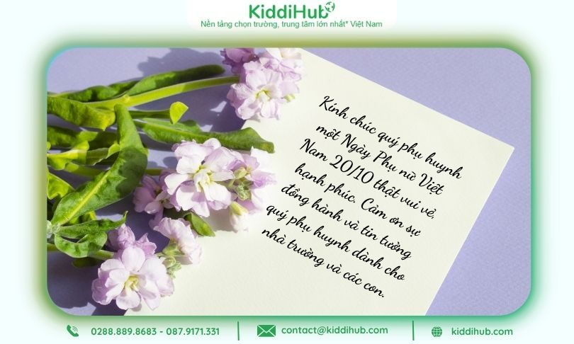 Gửi trọn yêu thương qua lời chúc 20/10 cho phụ huynh