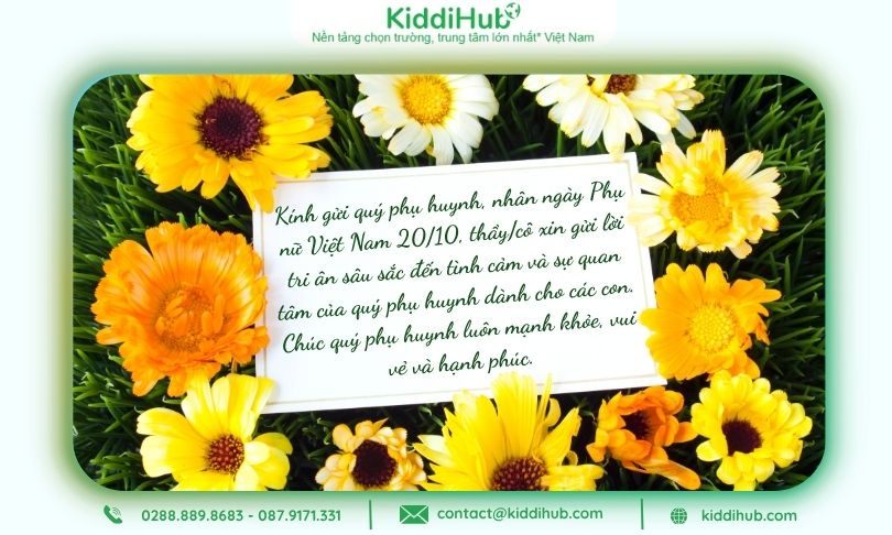 Hạnh phúc lan tỏa với lời chúc 20/10 cho phụ huynh