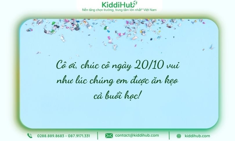 Lời chúc 20/10 cho cô giáo mầm non hài hước từ con trẻ
