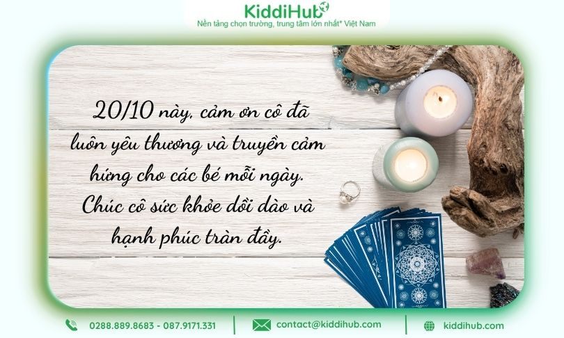 Chọn lời chúc 20/10 cho cô giáo mầm non phù hợp
