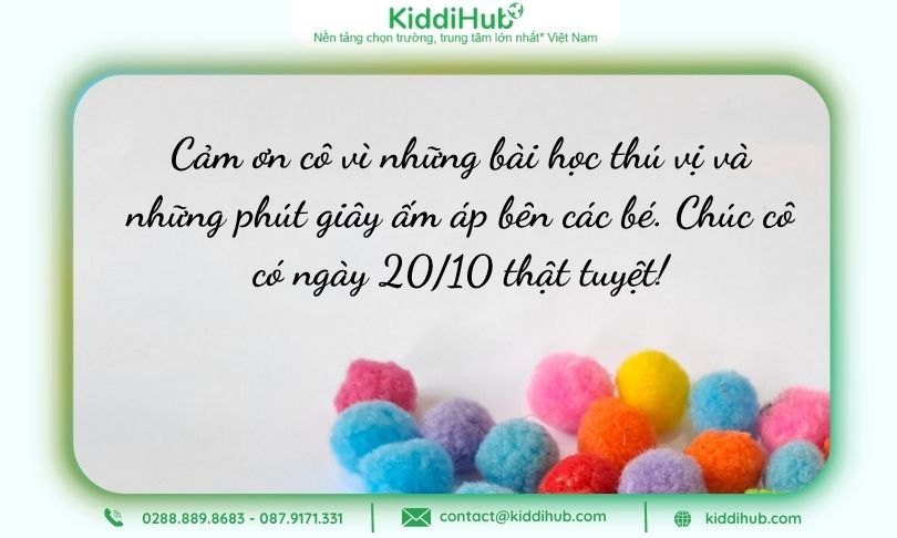 Lời chúc ngày 20/10 cho cô giáo dành trọn yêu thương