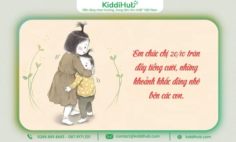 Gợi ý lời chúc 20/10 cho chị gái có con đầy tình cảm