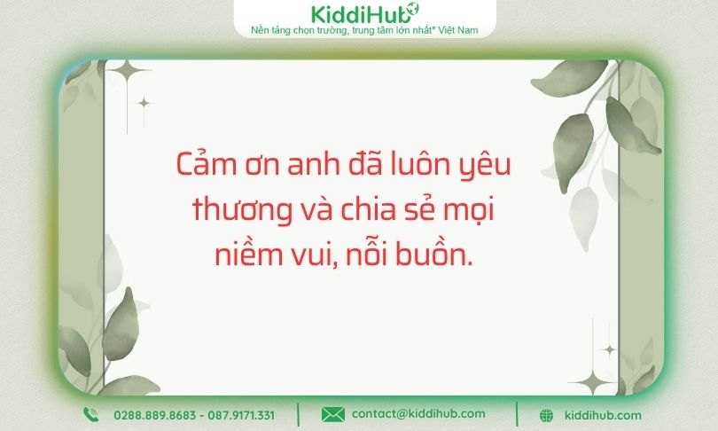 Lời cảm ơn chân thành dành cho chồng ngày 20/10