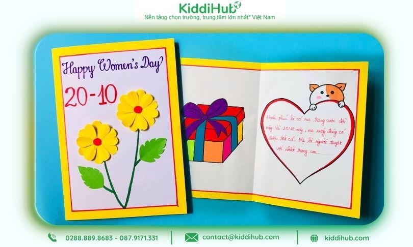 Thiệp 20/10 tặng mẹ handmade, gửi gắm yêu thương và biết ơn sâu sắc