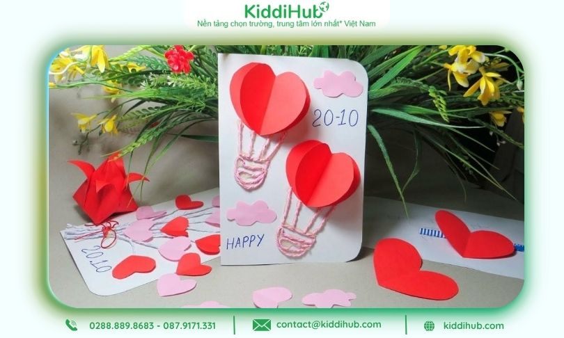 Thiệp 20/10 handmade xinh xắn, tạo bất ngờ ngọt ngào cho vợ yêu