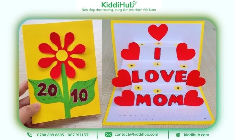 Thiệp chúc 20/10 handmade 3D, vừa học vừa chơi, bày tỏ tình cảm