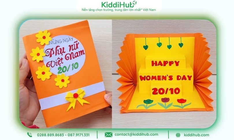 Thiệp thủ công 20/10 đẹp mắt, thích hợp làm quà tặng ý nghĩa