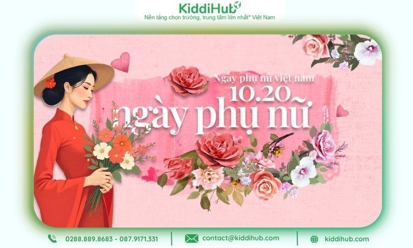 Thiết kế chào mừng ngày 20 tháng 10 mang sắc màu rực rỡ, hình ảnh 3D đẹp