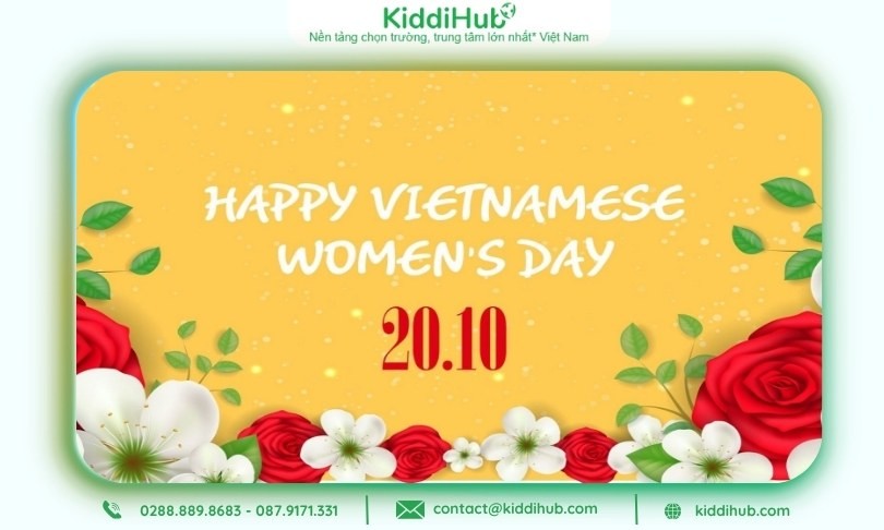 Banner mừng ngày Phụ nữ Việt Nam tạo không gian ấm cúng, tôn vinh giá trị nữ tính