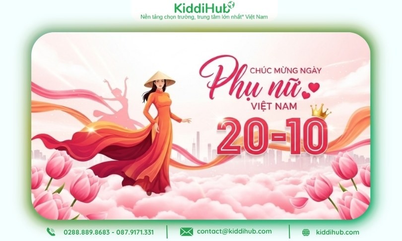 Banner sự kiện chào mừng ngày Phụ nữ Việt Nam đậm nét văn hóa Việt, mang hồn dân tộc
