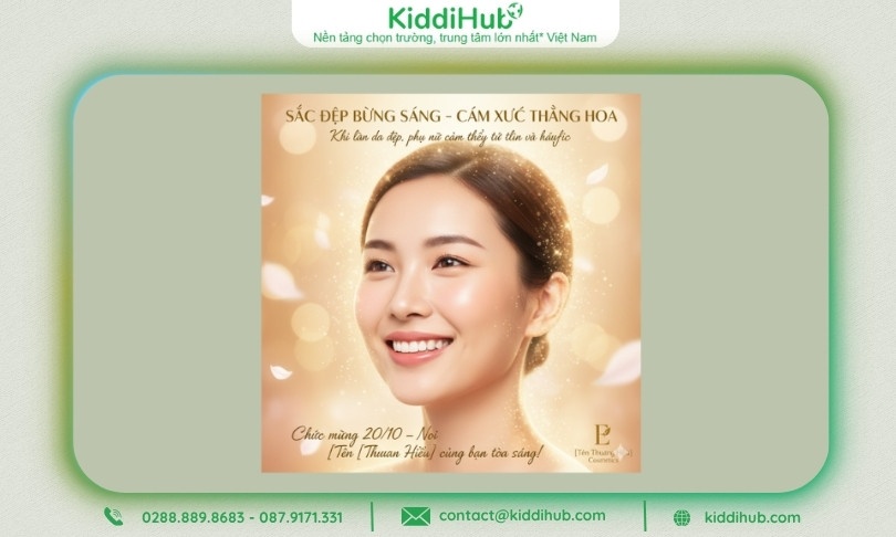 Poster sắc đẹp bừng sáng từ làn da, cảm xúc thăng hoa từ bên trong