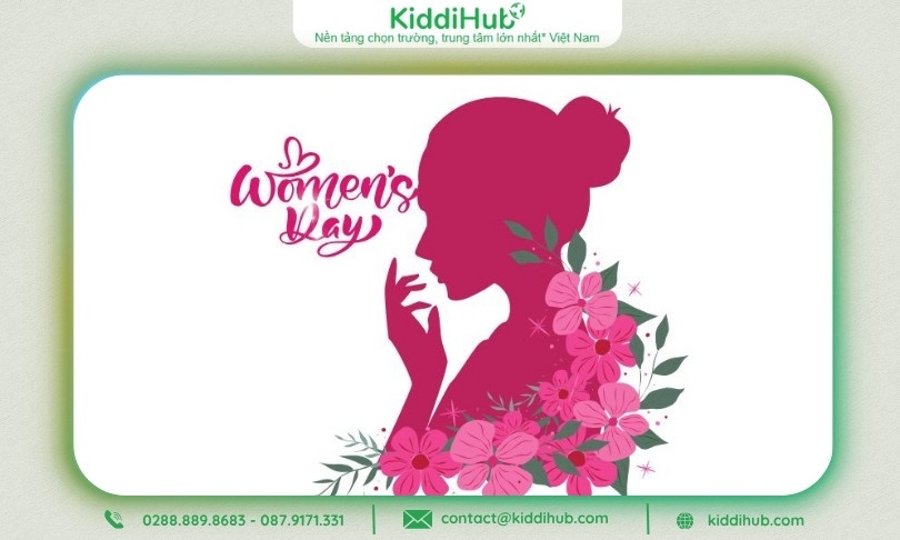 Logo 20/10 bóng hình phụ nữ hồng