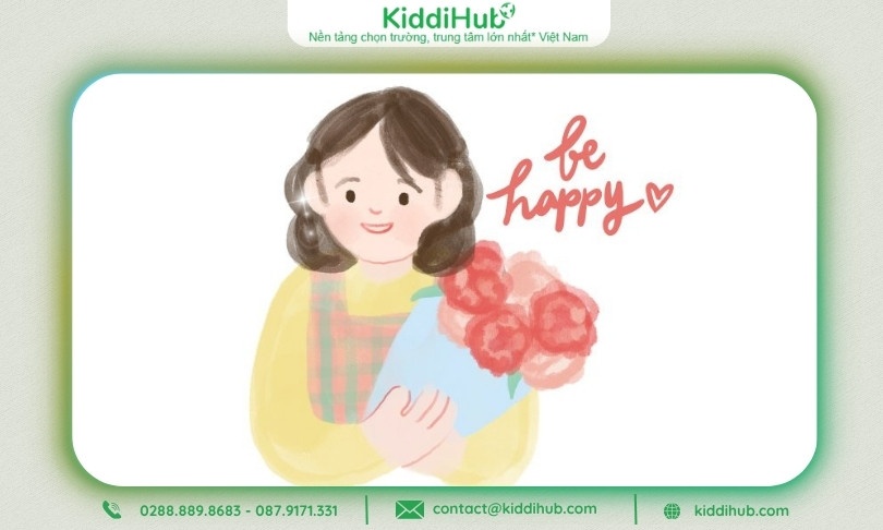 Logo 20/10 thông điệp Be Happy nữ tính