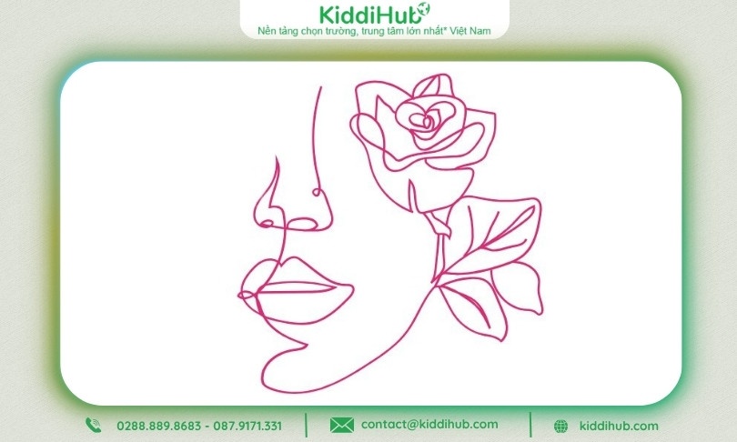 Logo 20/10 chân dung nghệ thuật hoa nở