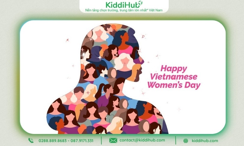 Logo 20/10 nhiều khuôn mặt phụ nữ Việt