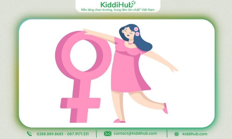 Logo 20/10 biểu tượng giới tính nữ hiện đại