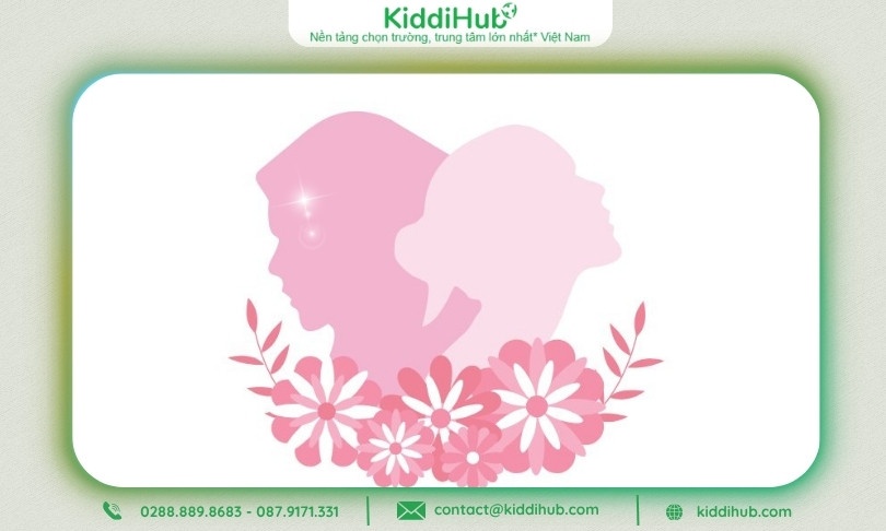 Logo 20/10 hai khuôn mặt nữ hướng nhau