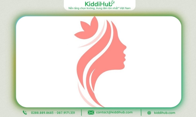 Logo 20/10 khuôn mặt nữ cách điệu duyên dáng