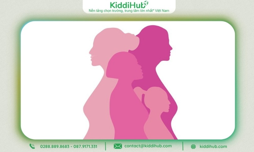 Logo 20/10 hai hình tượng phụ nữ Việt