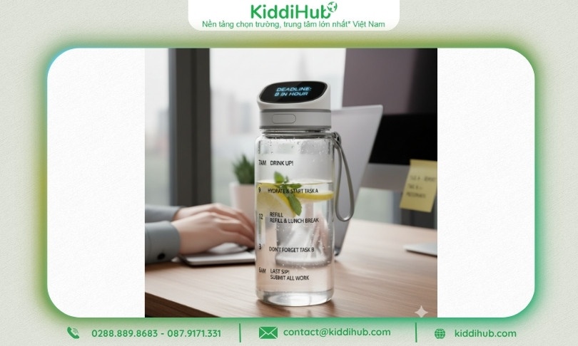 Bình nước “nhắc nhở uống nước kèm nhắc deadline”