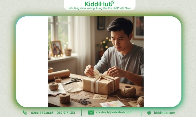 Gói quà handmade bằng dây đay và nơ vải