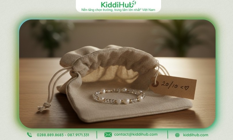 Vòng tay hạt nhỏ trong túi vải mộc