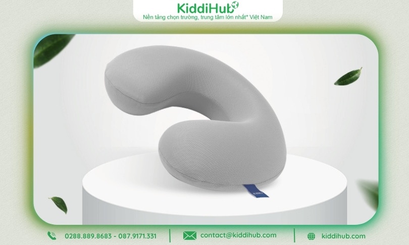 Gối cổ chữ U màu xám